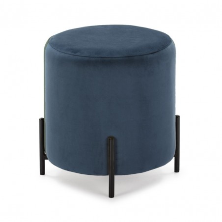 PUFF PO-01 TERCIOPELO AZUL