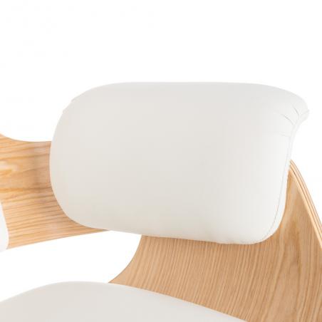 SILLÓN RUEDAS NATURAL-BLANCO SIMIL PIEL 68 X 62 X 85 CM - Imagen 6