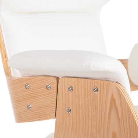 SILLÓN RUEDAS NATURAL-BLANCO SIMIL PIEL 68 X 62 X 85 CM - Imagen 7