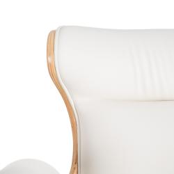 SILLÓN RUEDAS NATURAL-BLANCO SIMIL PIEL 68 X 62 X 85 CM - Imagen 8