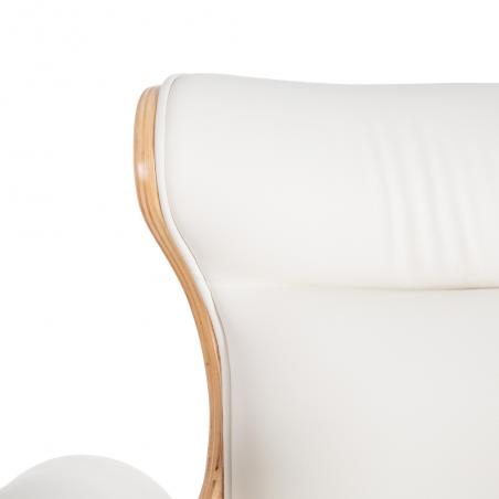SILLÓN RUEDAS NATURAL-BLANCO SIMIL PIEL 68 X 62 X 85 CM - Imagen 8