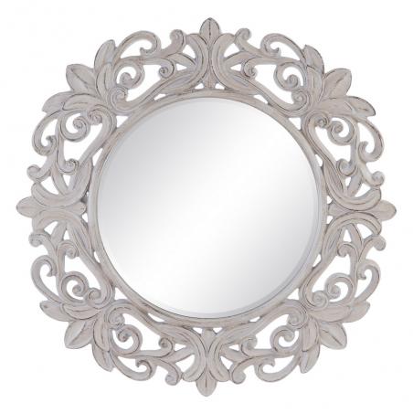 ESPEJO BLANCO ROTO PU/CRISTAL 122,70 X 4,80 X 122,70 CM - Imagen 1