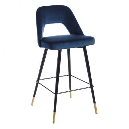 TABURETE AZUL TEJIDO-METAL 43 X 47 X 105 CM - Imagen 1