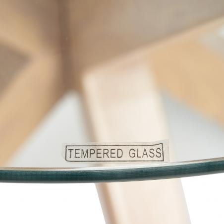 MESA COMEDOR NATURAL CRISTAL-METAL 90 X 90 X 76 CM - Imagen 3