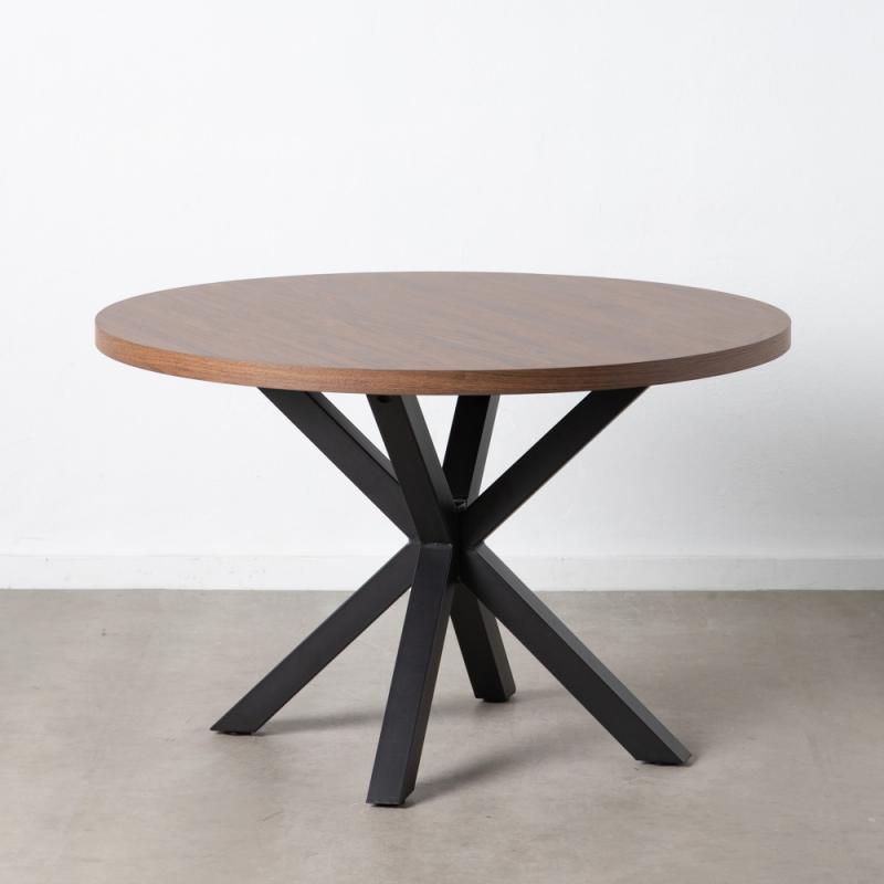 MESA COMEDOR MARRÓN-NEGRO DM-METAL 120 X 120 X 76 CM - Imagen 1 MESA COMEDOR MARRÓN-NEGRO DM-METAL 120 X 120 X 76 CM - Imagen 1