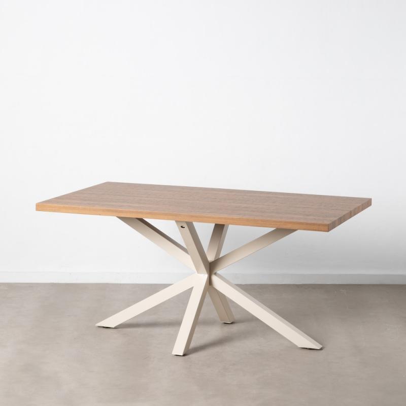 MESA COMEDOR NATURAL-BLANCO DM-METAL 160 X 90 X 76 CM - Imagen 1 MESA COMEDOR NATURAL-BLANCO DM-METAL 160 X 90 X 76 CM - Imagen 1