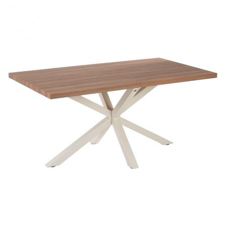 MESA COMEDOR NATURAL-BLANCO DM-METAL 160 X 90 X 76 CM - Imagen 2