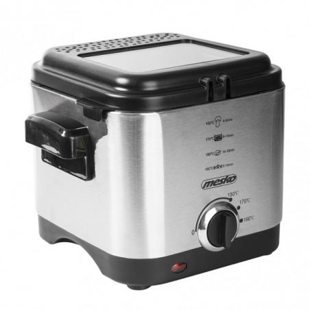Freidora Acero Inox. 900w 1'5l Tapa Transparente Luz Control Cesta Elevable Asa Plegable