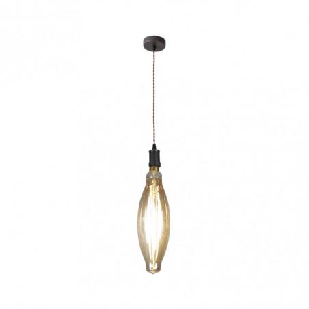 Colgante Lilia 1xe27 Marron/ambar  Bombilla  Incluida 8w 3000k 640lm Regx12x12 Cm