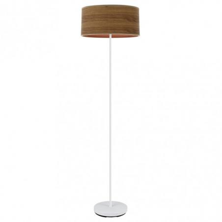 Pie Salon Jerte 1xe27  Blanco/madera Oscura 165x40x40 Cm