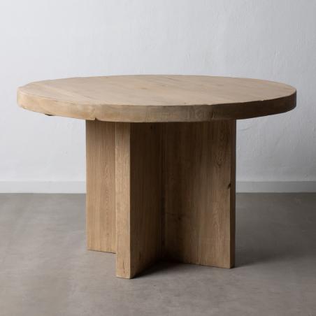 MESA COMEDOR NATURAL MADERA DE OLMO 120 X 120 X 76 CM