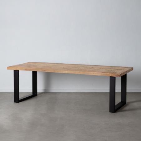 MESA COMEDOR NATURAL-NEGRO 240 X 100 X 76 CM