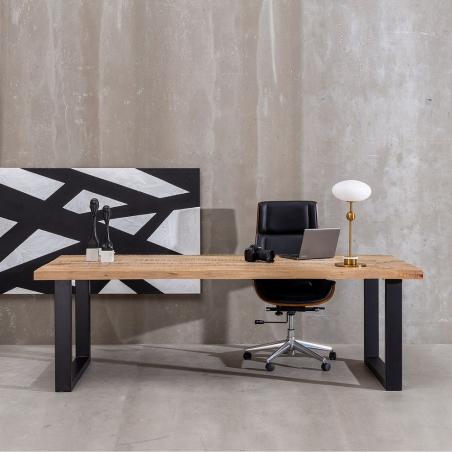 MESA COMEDOR NATURAL-NEGRO 240 X 100 X 76 CM