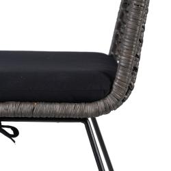 SILLA GRIS-NEGRO RATÁN/METAL SALÓN 45 X 54 X 81 CM