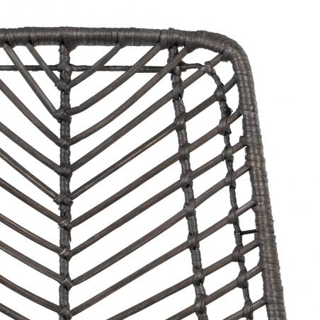 SILLA GRIS-NEGRO RATÁN/METAL SALÓN 45 X 54 X 81 CM