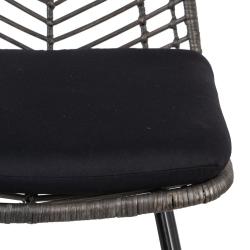 SILLA GRIS-NEGRO RATÁN/METAL SALÓN 45 X 54 X 81 CM