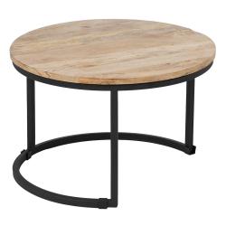 S/3 MESA CENTRO NATURAL-NEGRO 79 X 79 X 48 CM