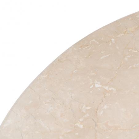 MESA COMEDOR NATURAL-CREMA MÁRMOL/MADERA 120 X 120 X 74 CM