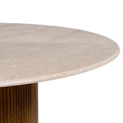 MESA COMEDOR NATURAL-CREMA MÁRMOL/MADERA 120 X 120 X 74 CM