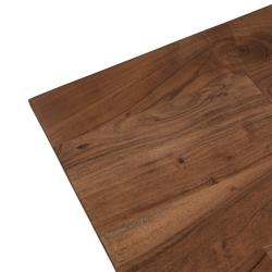 MESA COMEDOR NEGRO-MARRÓN MADERA-HIERRO 200 X 100 X 76 CM