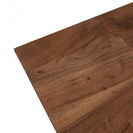 MESA COMEDOR NEGRO-MARRÓN MADERA-HIERRO 200 X 100 X 76 CM