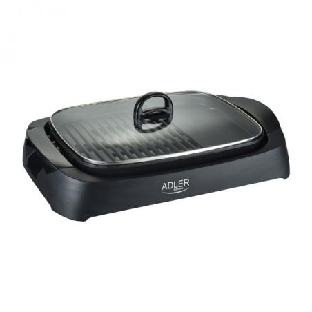 Grill Parrilla Electrica 3000w Reg.temperatura,antiadherente C/tapa De Vidrio Y Espatula 12x51x32 Cm