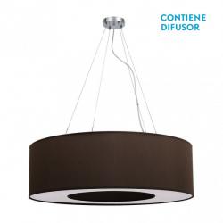 Colgante Grande Haiti 4xe27 Cromo/Marron Regx80x80 Cm