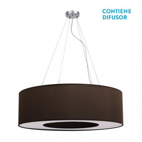 Colgante Grande Haiti 4xe27 Cromo/Marron Regx80x80 Cm