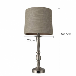 Sobremesa Khalifa 1xe27 Niquel 60´5x28x28 Cm Puerto Usb