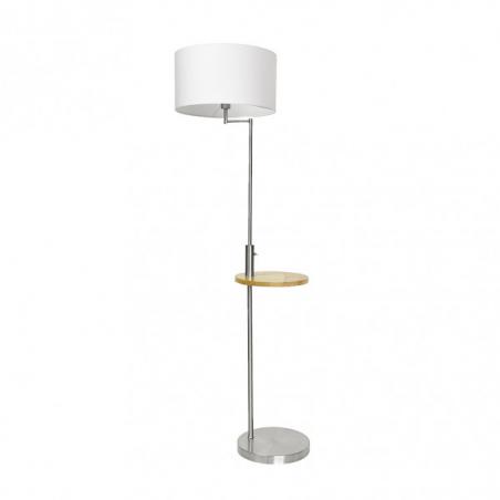 Pie De Salon Sirio C/mesa Y Conex.usb 1xe27 Cromo C/ Pant Blanca (164x40x40)(24x40x40) Cm