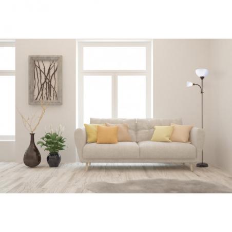 Pie De Salon Rigel 1xe27+1xe14 C/lector Marron 180x34x25,5 Cm
