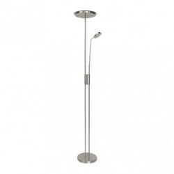 Pie De Salon Antares 20w+7w 4000k  C/lector  Niquel 183x25x25 Cm Tactil c/reg.Intensidad Y Memoria