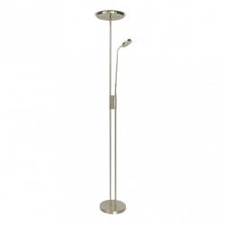 Pie De Salon Antares 20w+7w 4000k C/lector Cuero 183x25x25 Cm Tactil C/reg.Intensidad Y Memoria
