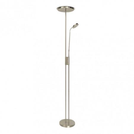 Pie De Salon Antares 20w+7w 4000k C/lector Cuero 183x25x25 Cm Tactil C/reg.Intensidad Y Memoria