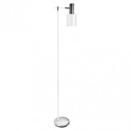 Pie De Salon Cygni 1xe27 Blanco/cromo 170x30x23 Cm Articulable Y Orientable