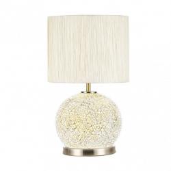 Sobremesa Cristal Secoya 1xe27+LED 5W 4000K 2 Encend.indep  50x30x30 Cm Mosaico Ambar/cuero  C/pant Beis