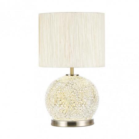 Sobremesa Cristal Secoya 1xe27+LED 5W 4000K 2 Encend.indep  50x30x30 Cm Mosaico Ambar/cuero  C/pant Beis