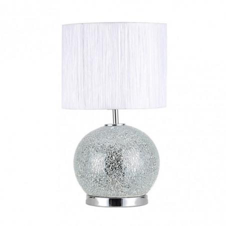 Sobremesa Cristal Secoya 1xe27+LED 5W 4000K 2 Encend.indep  50x30x30 Cm Mosaico Espejo/cromo  C/pant Blanca