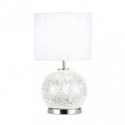 Sobremesa Cristal Secoya 1xe27+LED 5W 4000K 2 Encend.indep  50x30x30 Cm Mosaico Espejo/cromo  C/pant Blanca
