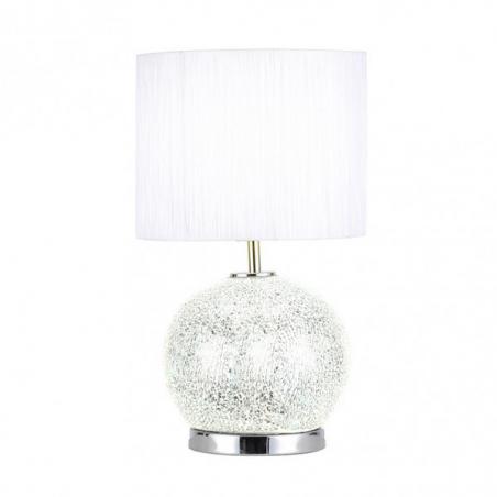 Sobremesa Cristal Secoya 1xe27+LED 5W 4000K 2 Encend.indep  50x30x30 Cm Mosaico Espejo/cromo  C/pant Blanca