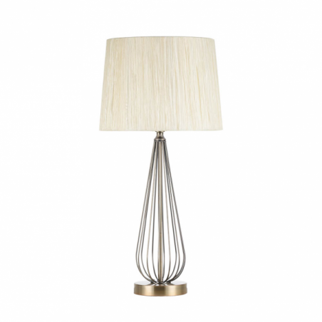 Sobremesa Robina 1xe27 Cuero C/pant Beis 62x30x30 Cm