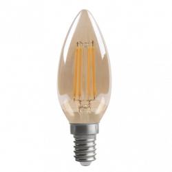 Bombilla Filamento Vela 10x3,5d 4w Regulable E14  330lm Ambar 2700k