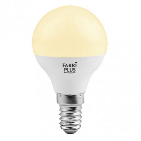 Bombilla Esferica 7w 3000k Fabriplus E14 630lm  8,2x4,2x4,2 Cm