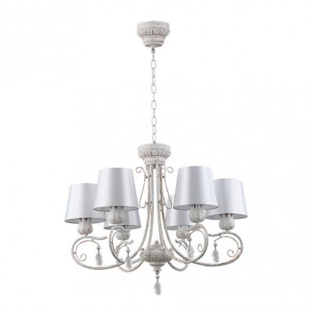 Lampara Clematis 6xe14 Blanco/oro Regx68x68 Cm