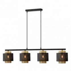 Lampara Kyoto 4xe27 Negro/oro Regx106x16 Cm