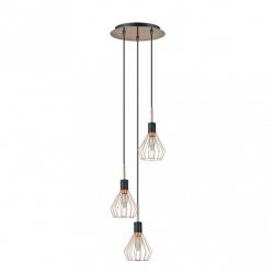 Colgante San Petersburgo 3xe14 Negro/cobre Regx30x30 Cm