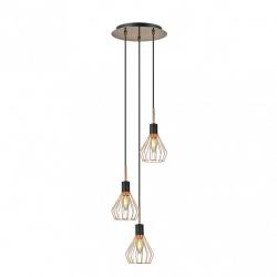 Colgante San Petersburgo 3xe14 Negro/cobre Regx30x30 Cm