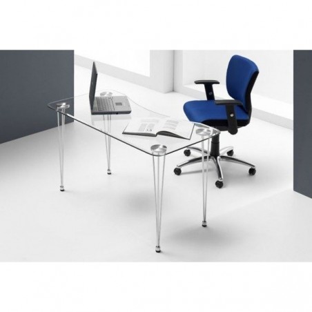 Escritorio Aris Cristal Templado 120x75