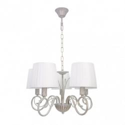Lampara Amsterdam 5xe14 Blanco/oro Regx45x45 Cm