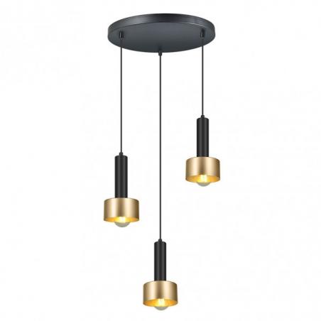 Lampara Allende 3xe27 Negro/oro Regx35x35 Cm